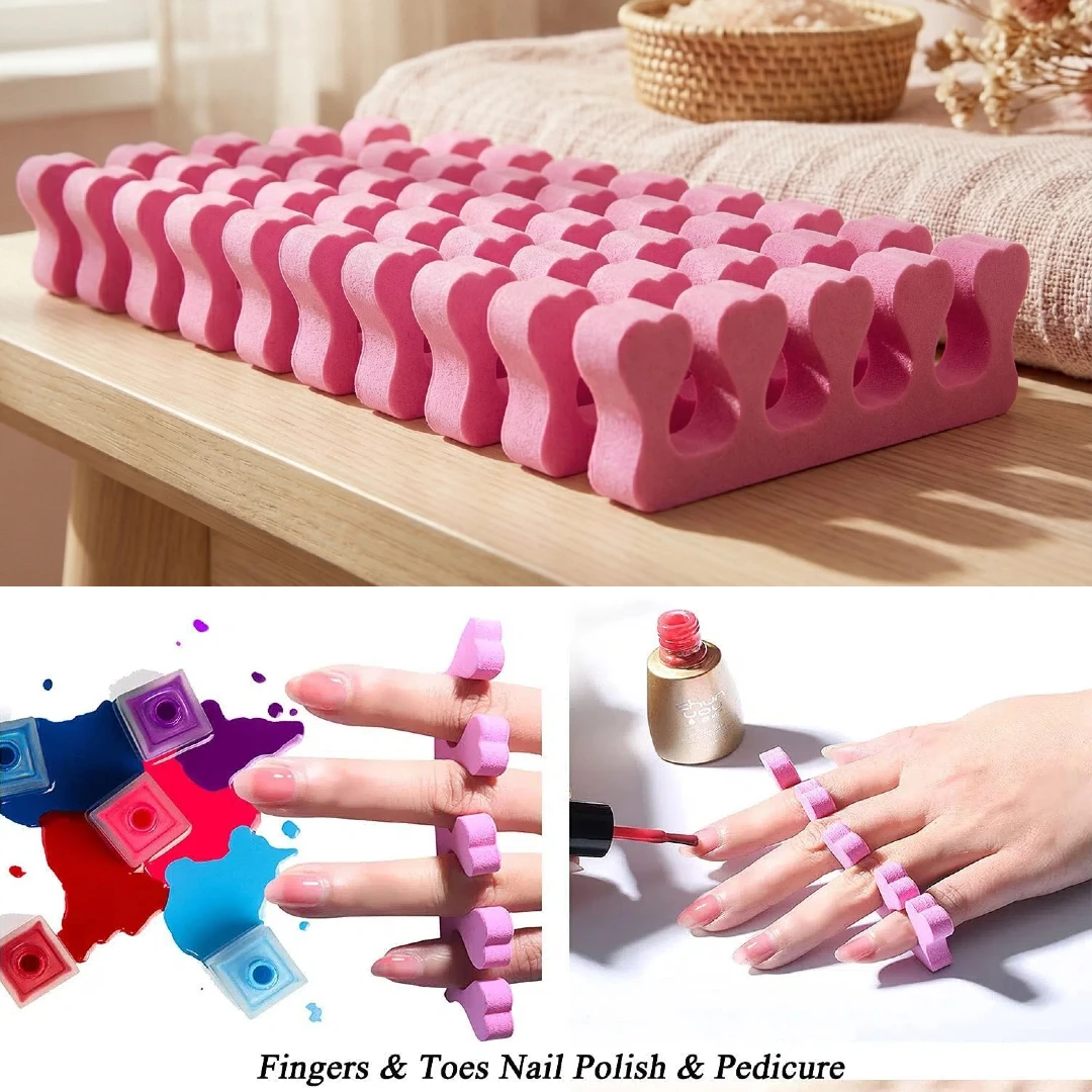 50/100/200pcs Sponge Toe Separators Pedicure Set for Nail Polish- Premium Nail Art Painting and Polishing Tool Kit