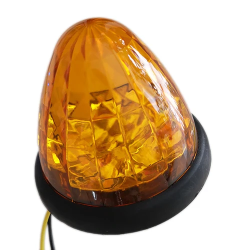 12V Amber LED Round Beehive Cone Side Marker Light Grommet Clearance Lamp For Car Trailer Truck 3W