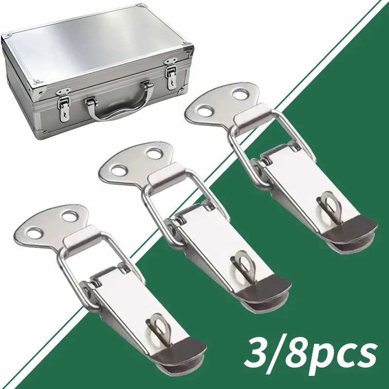 3/8pcs Lock Buckle, Spring Buckle Buckle, Hardware Accessories Box Buckle, Suitable for Cabinet Doors, Drawers, Toolboxes