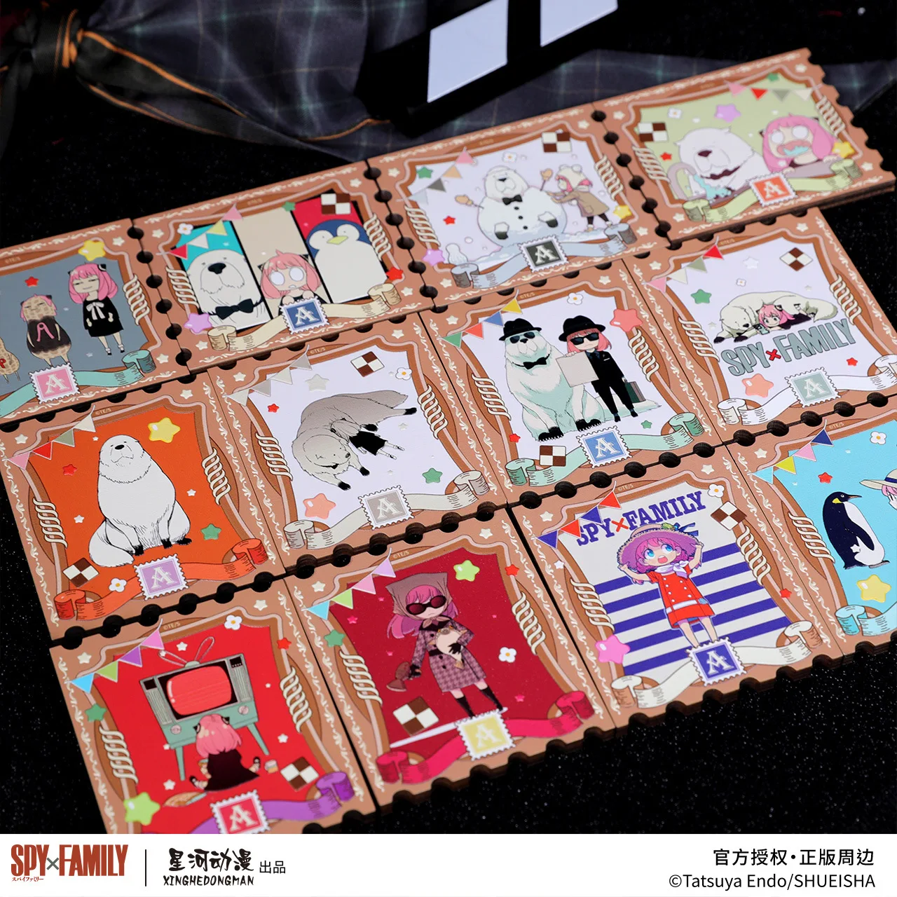 SPY×FAMILY Anya Forger Yor Loid Bond Yuri Officially Licensed Wooden Fridge Magnet 12Pcs/Set