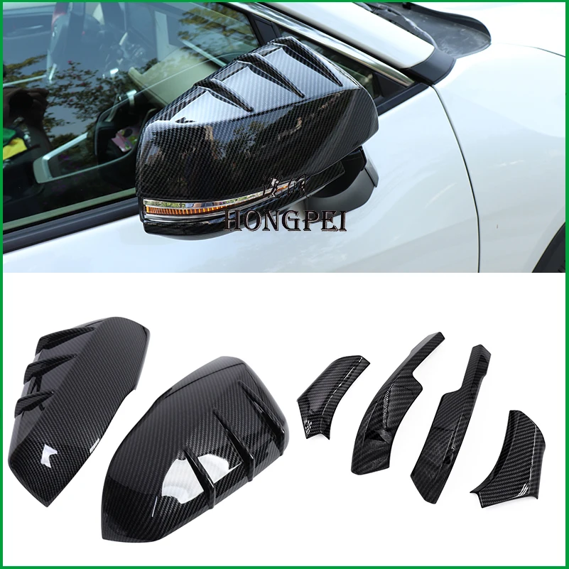 

Car-styling DOOR SIDE REARVIEW MIRROR COVER Shell STICKER TRIM Strip For Toyota RAV4 RAV-4 2019 2020 Auto Parts