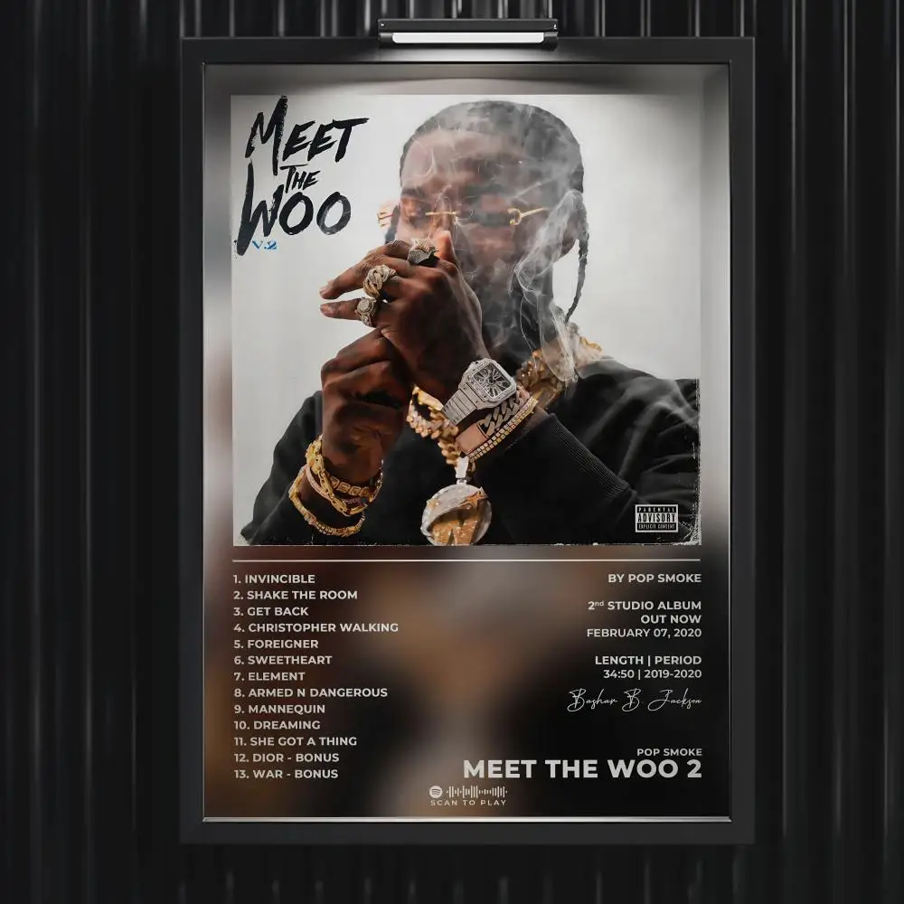 P-Pop Smoke Poster Music Hot Album Poster Star Hip Hop Living Room Canvas Painting Art Home Wall