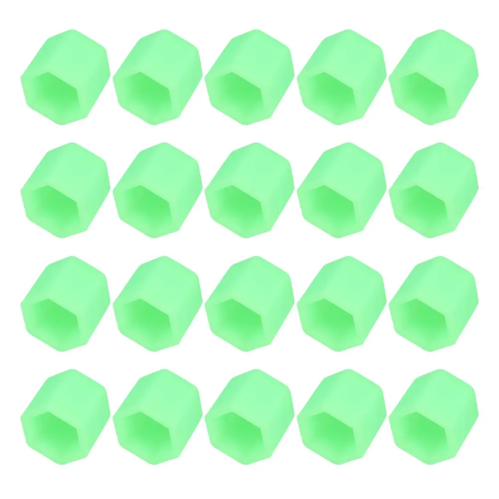 20 قطعة ليلة توهج العروة الجوز يغطي سيليكون عجلة السيارة العروة المكسرات حماية قبعات سداسية عجلة الجوز غطاء ل محور إطارات السيارة