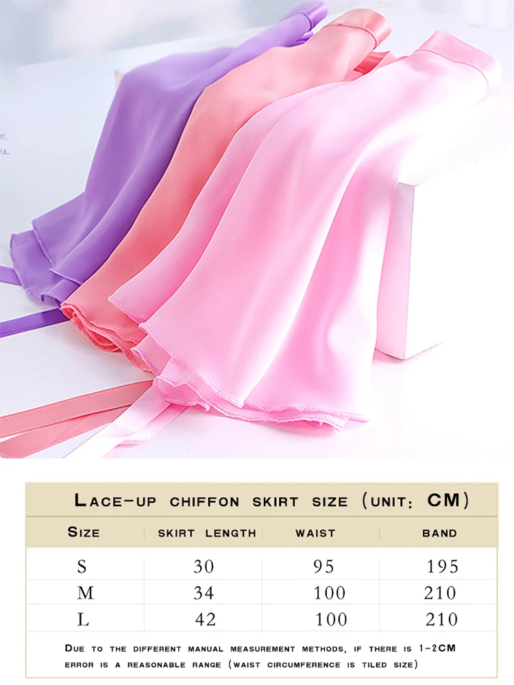 Gonne da balletto trasparenti da donna per ragazza avvolgere la sciarpa in Chiffon per ballare Self Tie Ballerina Tutu Dress Skate Dancewear ginnastica corta