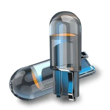 1pc W5W Led T10 자동차 조명 COB 유리 6000K 흰색 자동차 자동차 번호판 램프 돔 빛 읽기 DRL 전구 스타일 12V