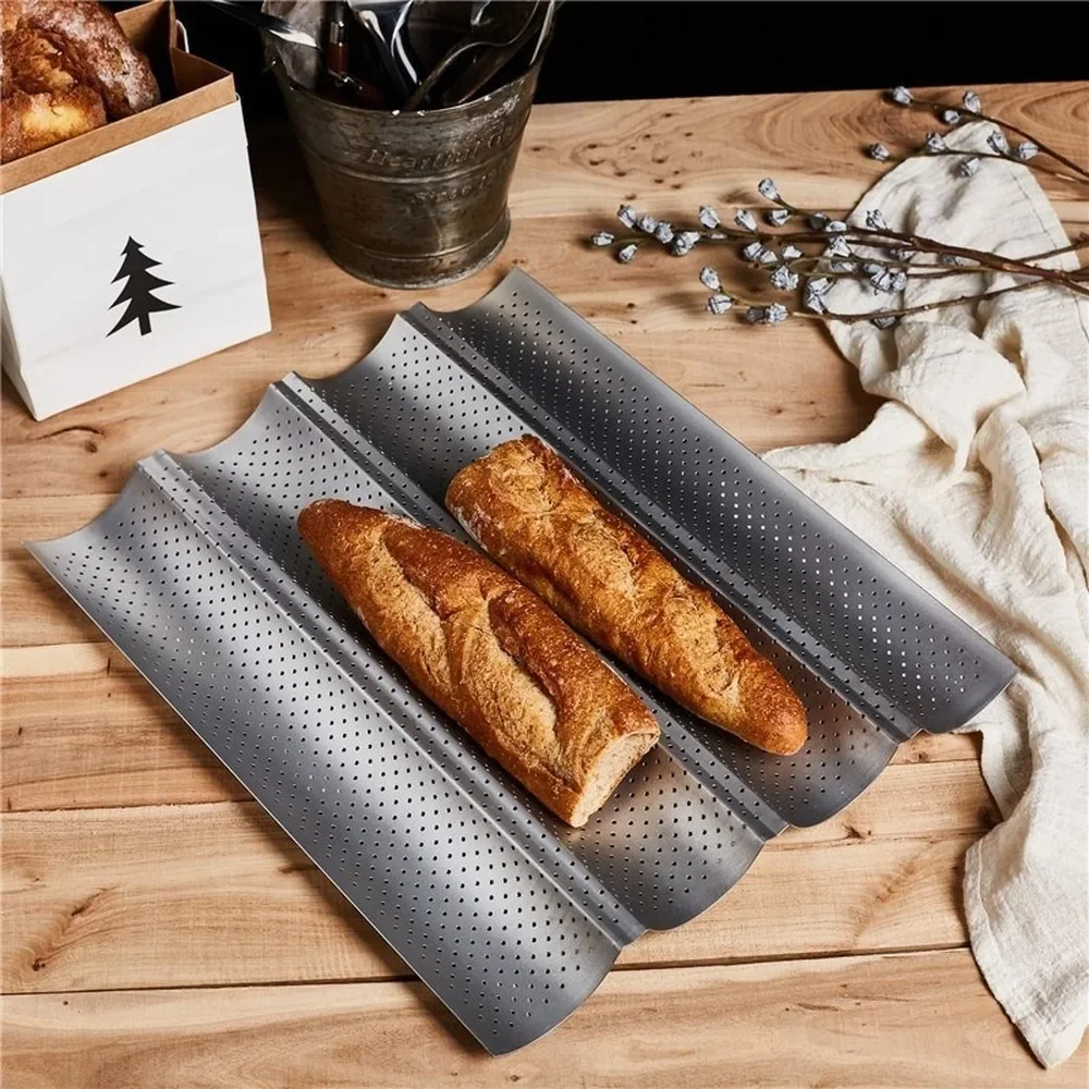 2/3/4pcs Non-Stick Bread Pans Baking utensils Tray Pastry Tools Loaf Baguette Mold Loaves Baking Tray Baguette Pan Bakeware