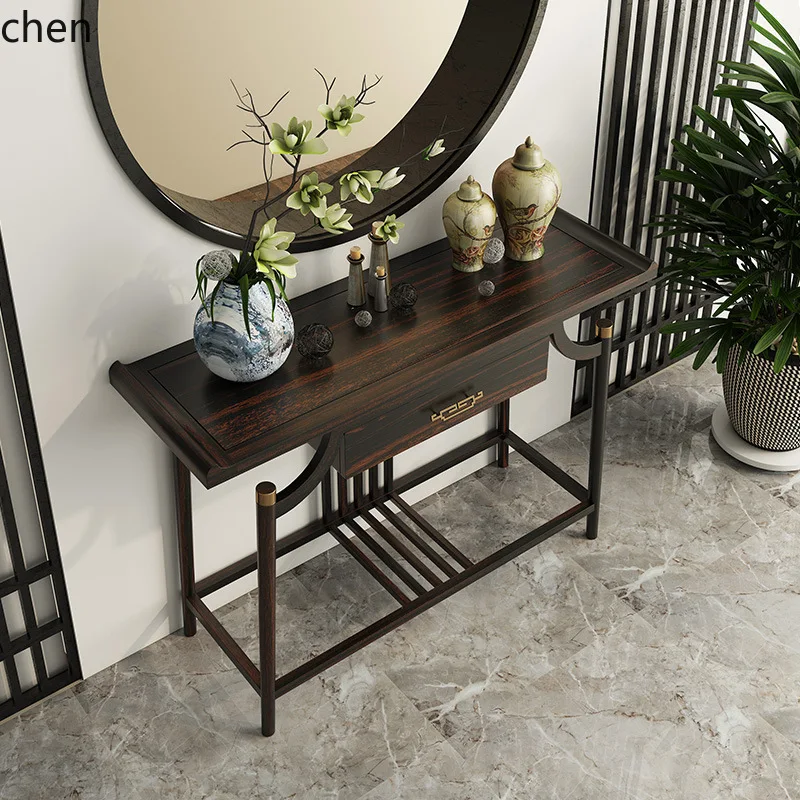 ZML Solid Wood Entryway Console Table Simple Corridor Wall-Mounted Modern Entryway Offering Table