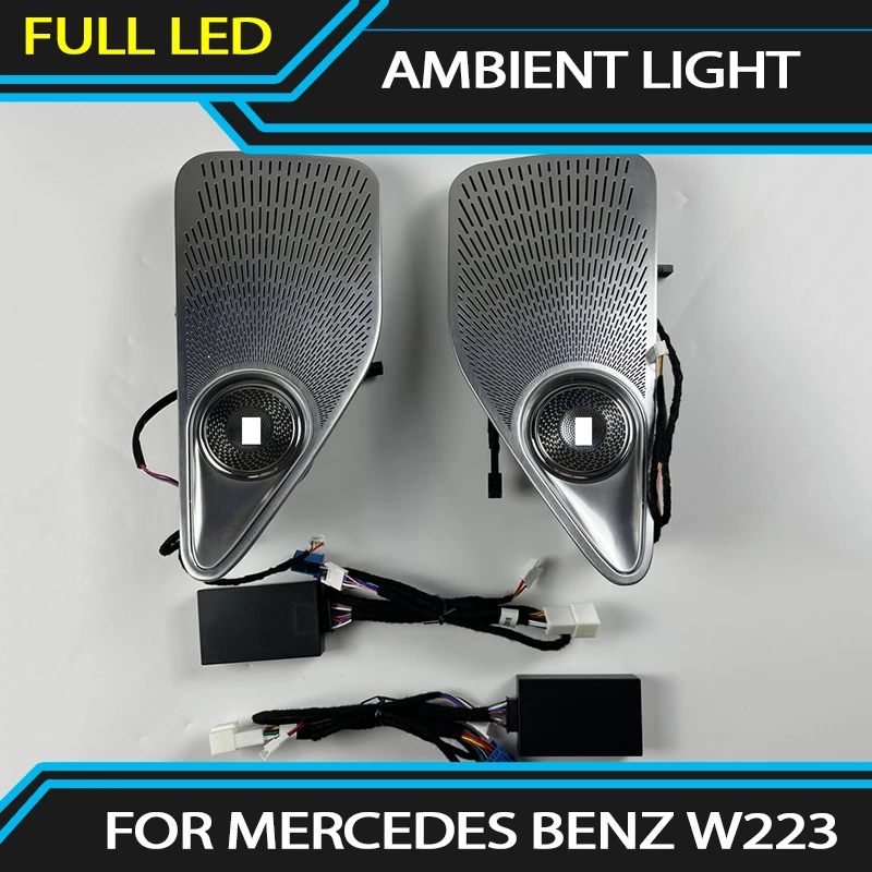 

64 Color LED Ambient light For Mercedes Benz W223 Maybach 2022-2024 Door Cover Trim Car LED 4D Rotating Tweeter Speaker