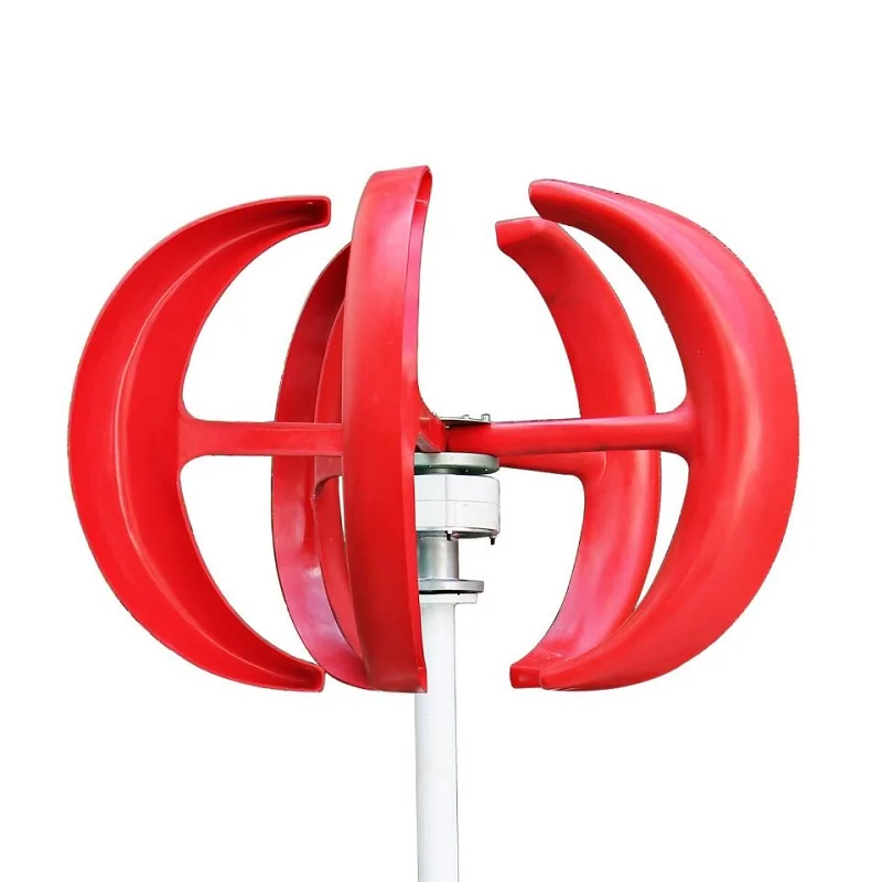 Home Farm 8000W 10000W Wind Power Turbine Generator 3000W 5000W 12V 24V 48V Roof Vertical Axis Windmill Red Blade With MPPT