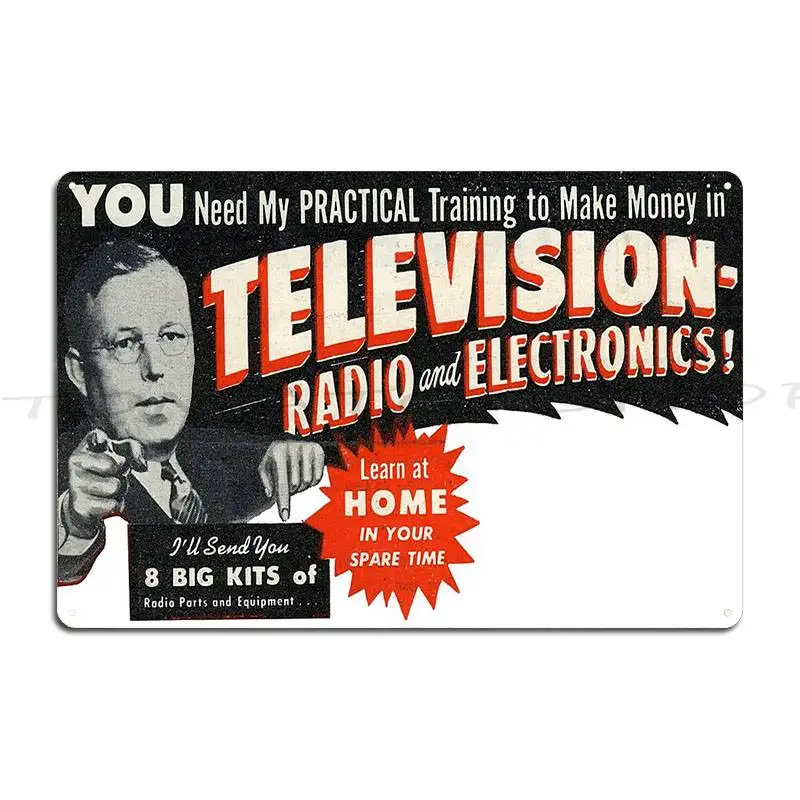 1950S Television Repairer. Every Boys Dream! Metal Sign Club Cinema Create Wall Decor Custom Tin Sign Poster