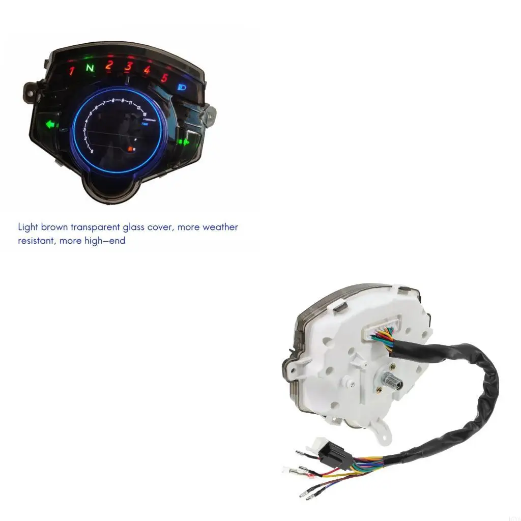 

Waterproof Motorcycle Dashboard Odometer Speed Cluster Tachometer with Large Digital Screen for LC135 V5 4S/5S Riders D7YA