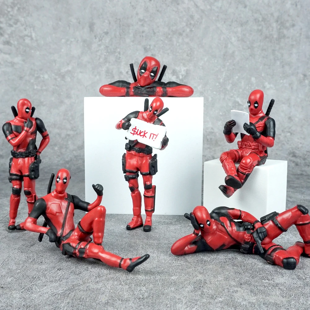 Deadpool Attendant Model Decoration Handsome Doll Posture Anime Surrounding Movie Super Hero Home Figure Ornament Kids Toys Gift