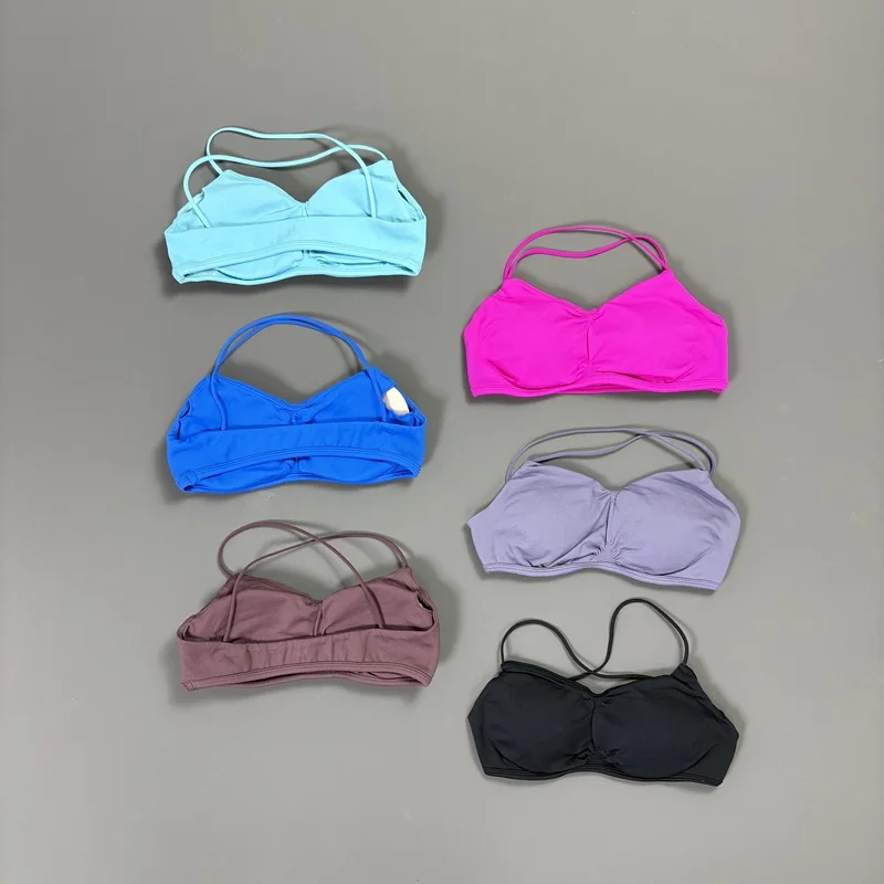 HISTELLO Sports Bust Bra Women Hollow Back Yoga Tank Stretch Flexible Seamless Pilates Gym Exercise Chest Support Fitness Bra