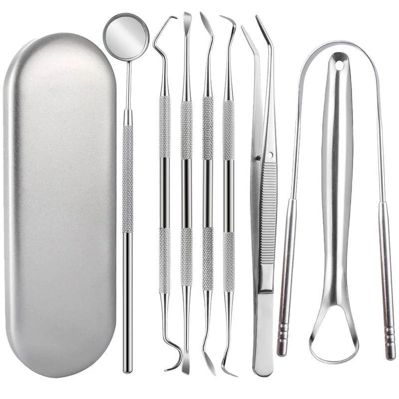 

8PCS/Set Dental Tool Plaque Remover Teeth Hygiene Cleaning Kit Stainless Steel Tooth Scraper Cleaner Pick Scaler Oral Care Tool