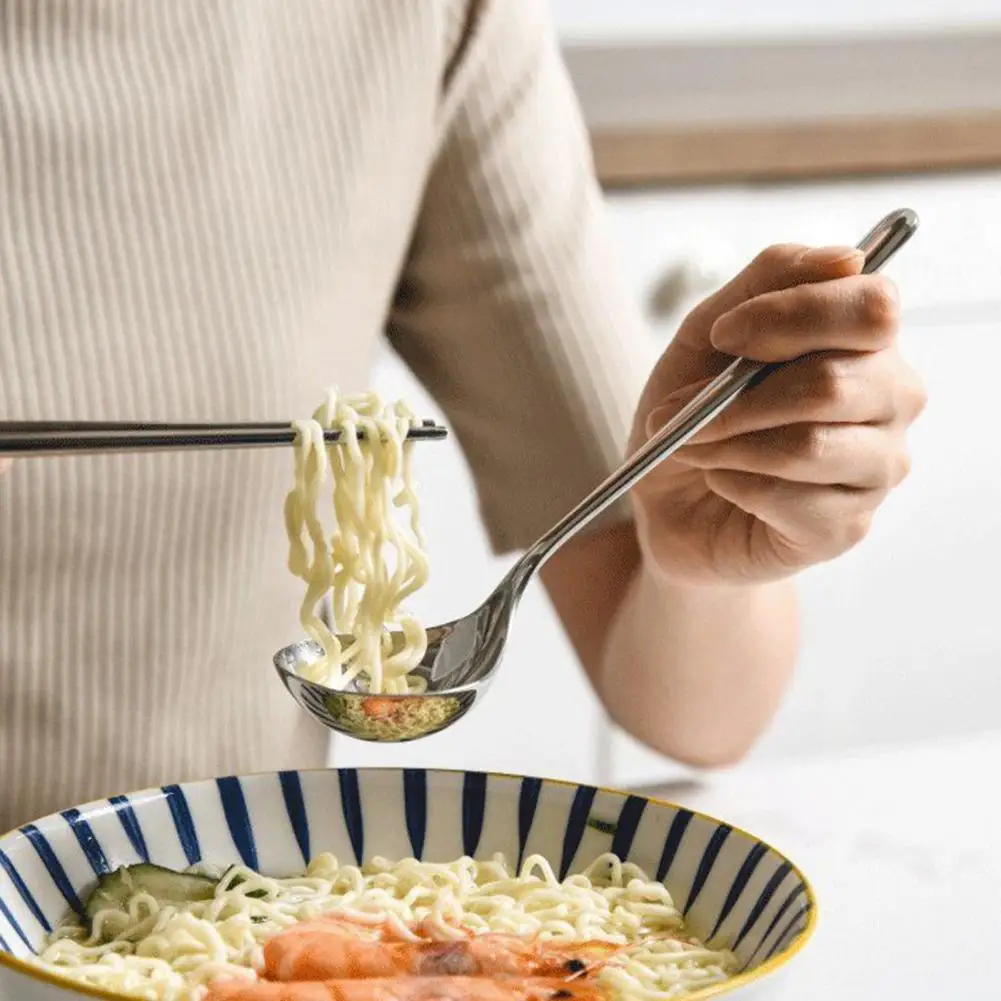 

New Serving Spoon,Long Handle Tableware Thicken Stirring, Stainless Steel,Modern Dining Spoon for Kitchen Soup Rice Cereal