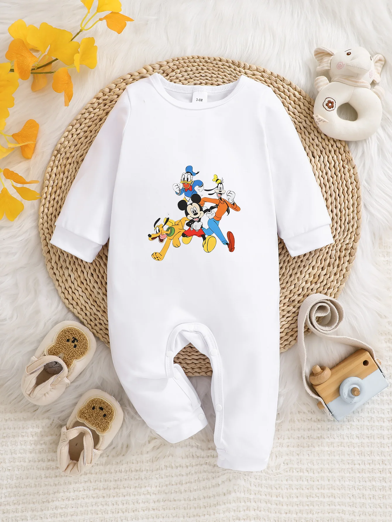 

【Официально лицензированный】 Детский комбинезон с длинными рукавами Disney Character Group | Принт Микки и Друзья