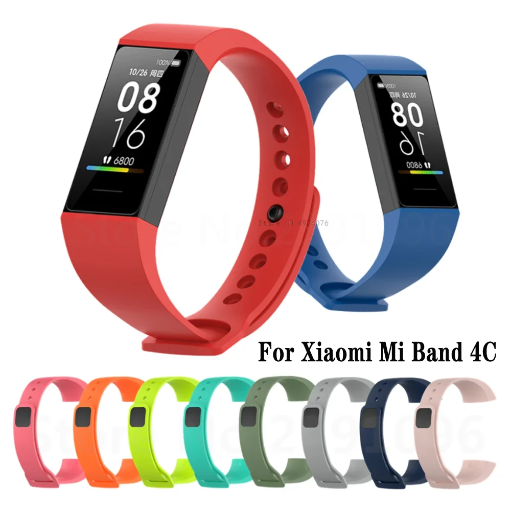 For Xiaomi Mi Band 4C strap Silicone bracelet For Redmi band 4c Smart Watch strap Replacement Watchband Correa Accessories