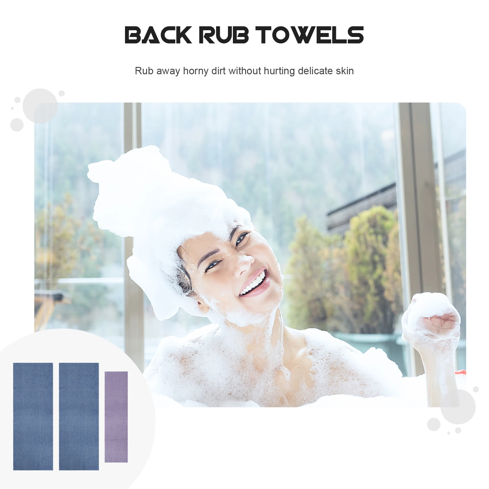 

3pcs Body Scrubber Bath Towel Long Strips Back pulling Shower Supplies Dead Skin Remover Durable Premium Material