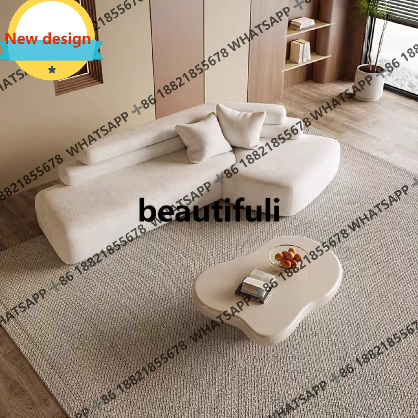 

Italian minimalist corner fabric sofa Nordic light luxury villa designer B & B hotel special shape b567