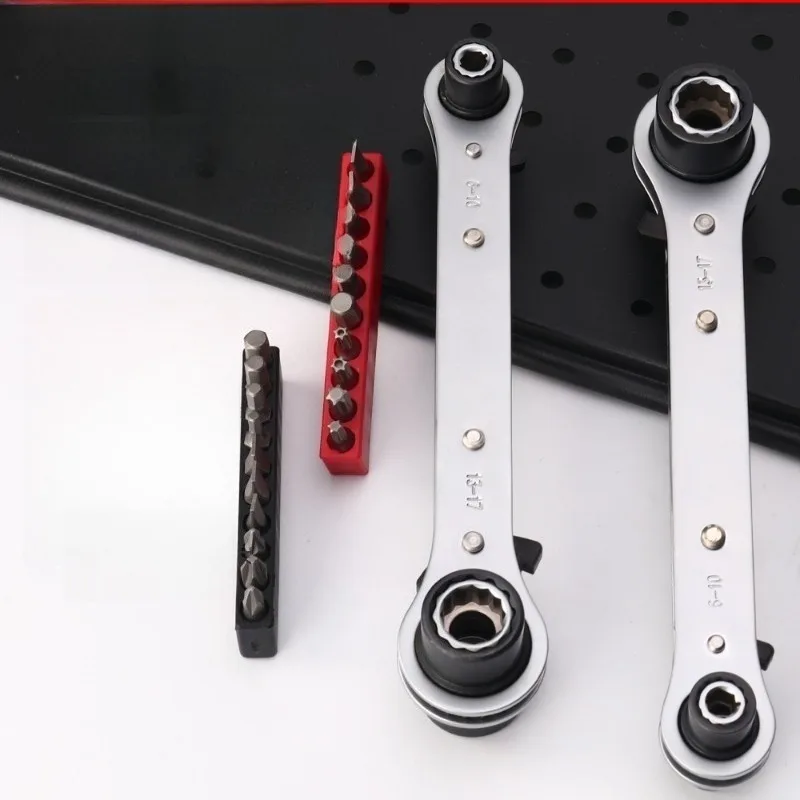 

Chrome Vanadium Steel Bent Ratchet Wrench, Double-head Two-way Quick Type, Special Tool for Auto Repair Work