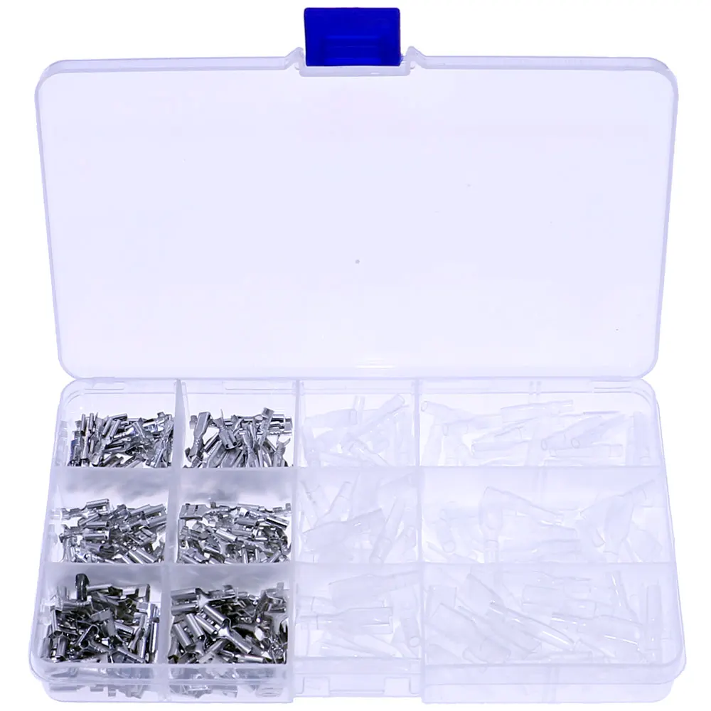 300pcs/lot 2.8 4.8 6.3 Insert Plug Spring Sheathed Wire Terminal Connector Cold Pressed Terminal Kit