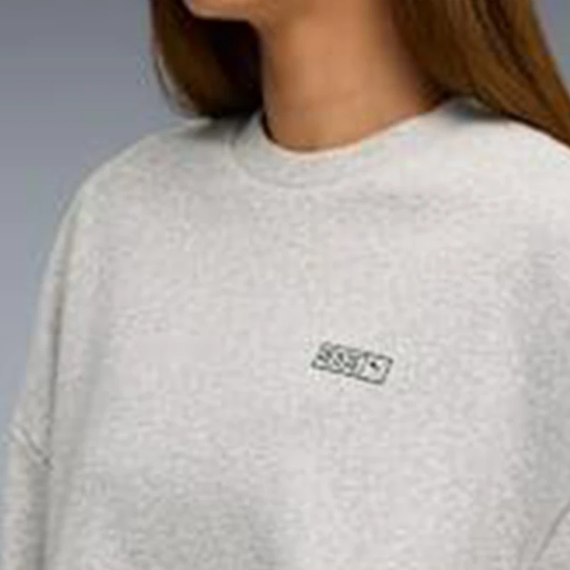 Puma Authentic 2025 Autumn Ladies Knit Loose Round Neck Casual Hoodie 633803-10