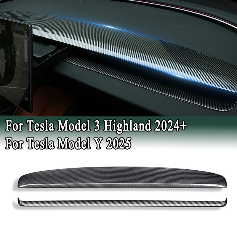 

For Tesla Model 3 Highland 2024+/ Model Y Juniper Launch 2025 Front Center Console Dashboard Cover Interior Decorative Sticker