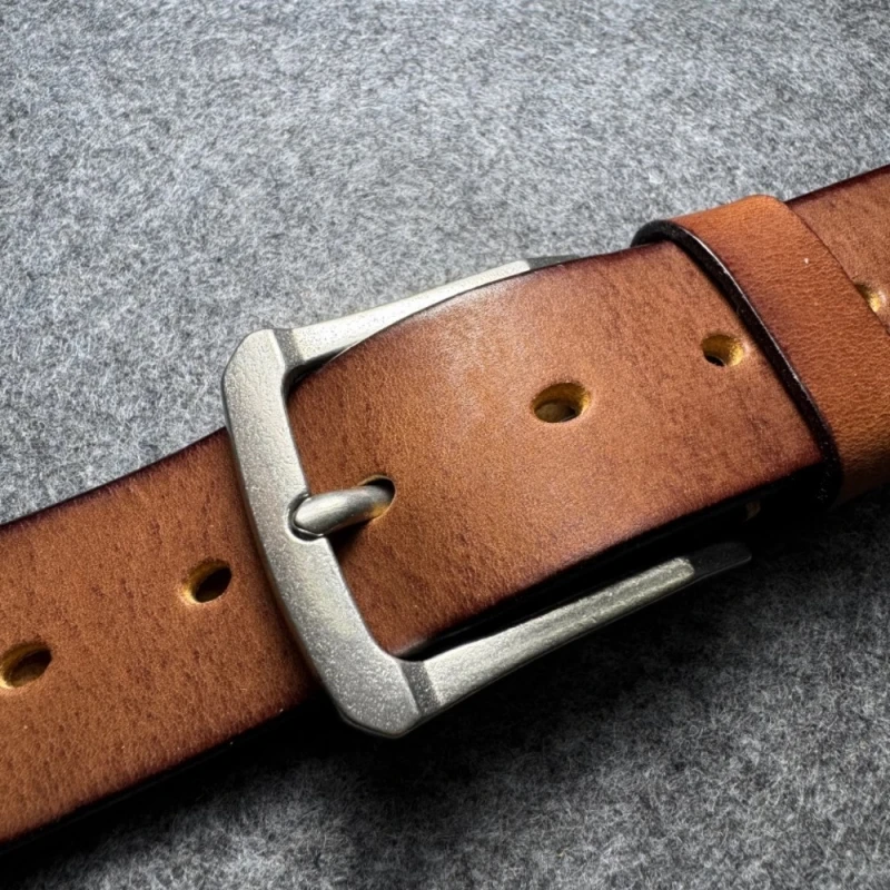 

Top Quality Genuine Leather Men's Belt Designer Belt Men Luxury Vintage Steel Pin Buckle Extra Thick Cowhide Jeans Belt