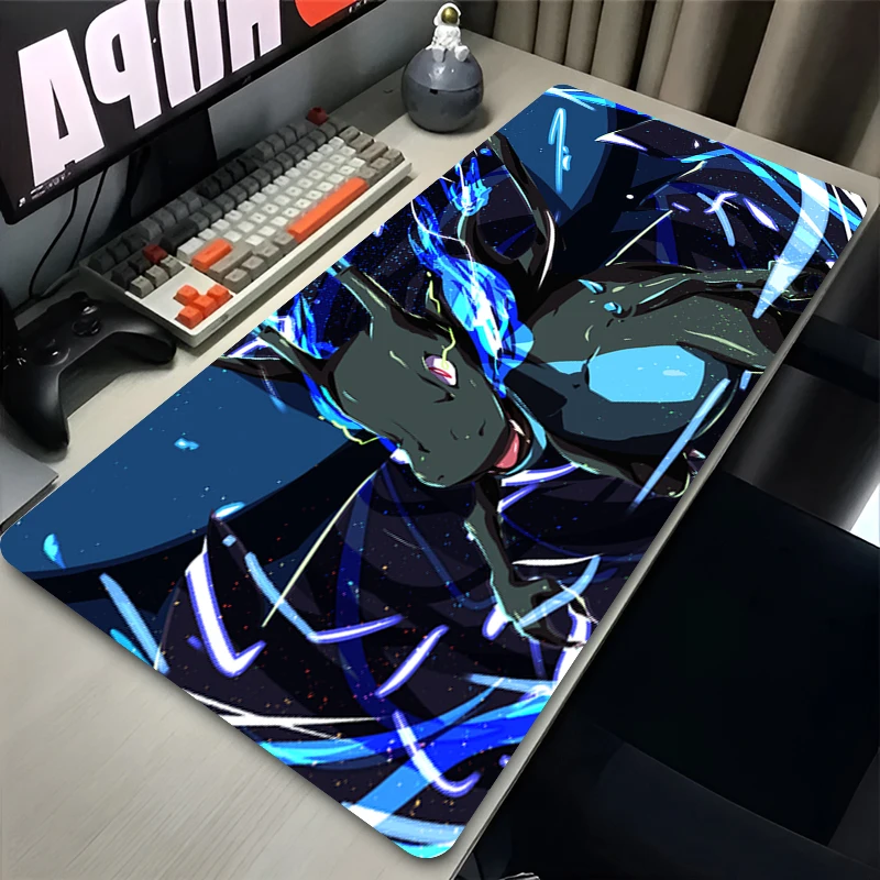 Anime Mouse Pad Computer Accessories Desk Mat P-pokemon Mega Charizard X Playmat Gaming Office Deskmat Mousepad Large Pc Carpet