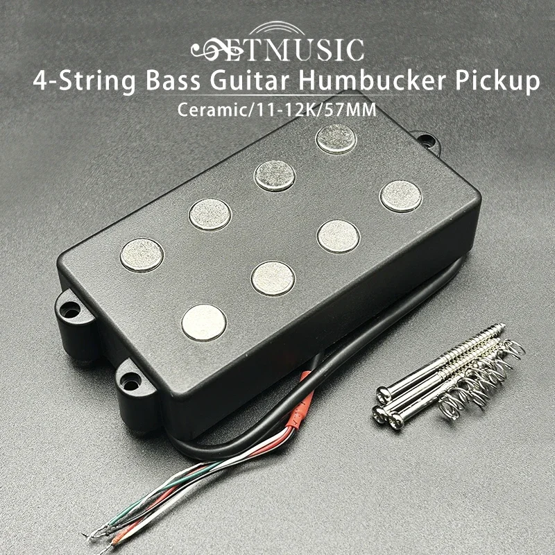 Open Bass Guitar Pickup 4-String Double Coil Humbucker Pickup Ceramic Magnet 57MM For Music Man Style Bass Guitar Accessories