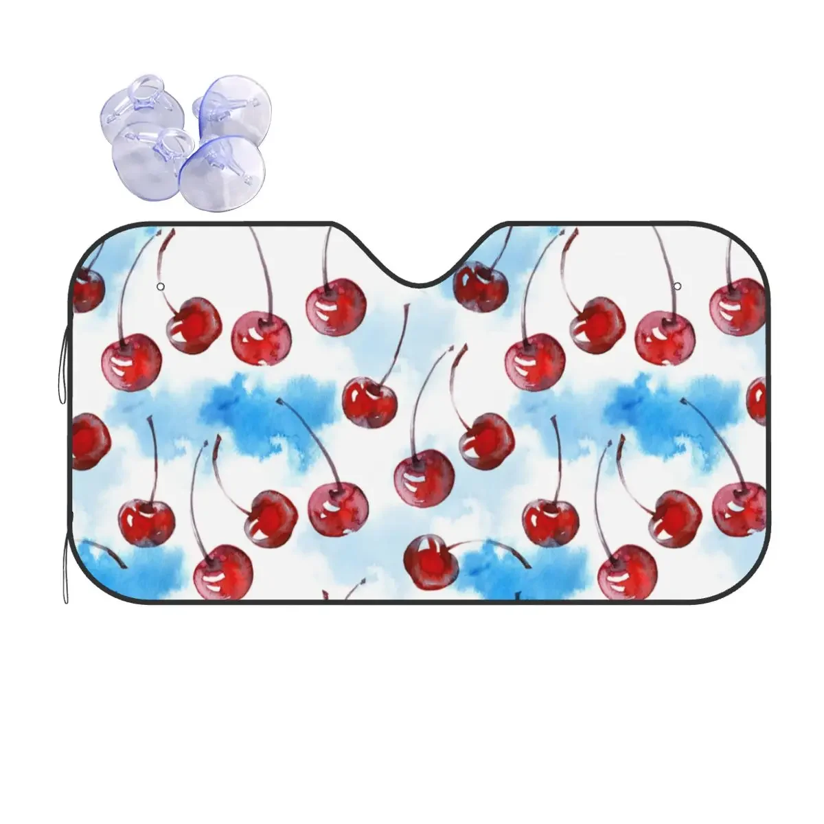 

Cherry Fruit Plaid Windshield Sunsha Retractable Cover Front Block Window 76x140cm Sunsha Visor Heat Reflector