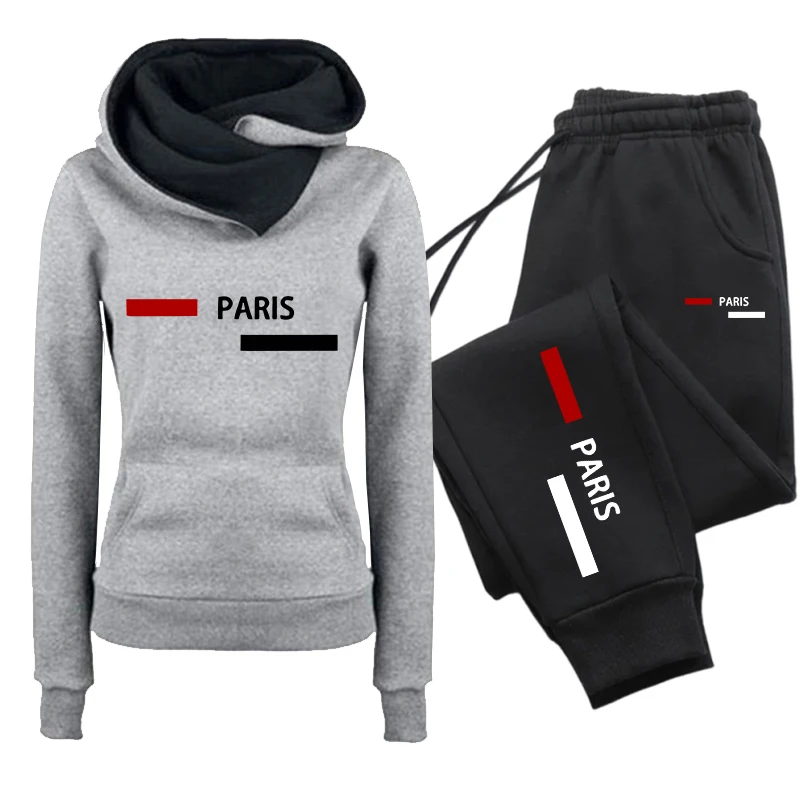 Damen-Trainingsanzug, modischer, lässiger Hoodie, Sweatshirts, Jogginghosen, Outdoor-Sportbekleidung, Herbst-Winter-Qualitäts-Sportbekleidung – Detail 4