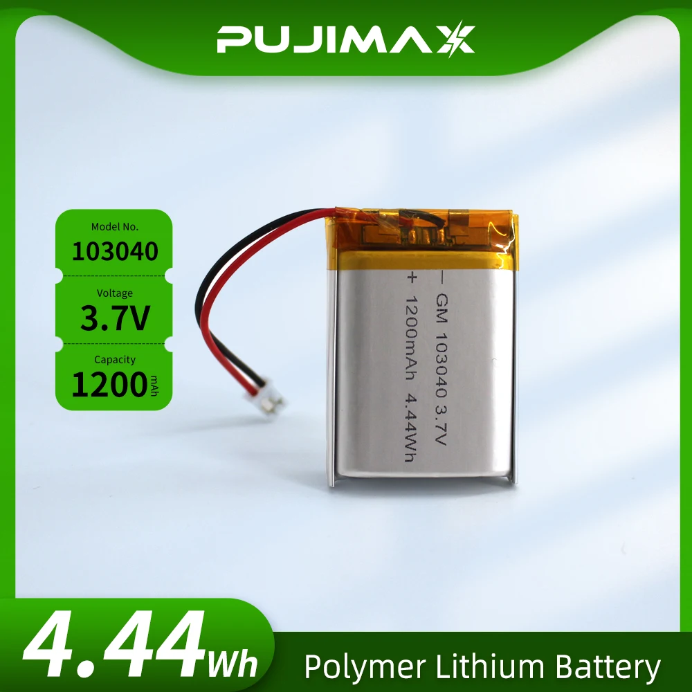 PUJIMAX 103040 3.7V 1200mAh Polymer Lithium Rechargeable Battery for GPS Navigator MP3/4/5 Bluetooth Headset PS4 Batteries Tools