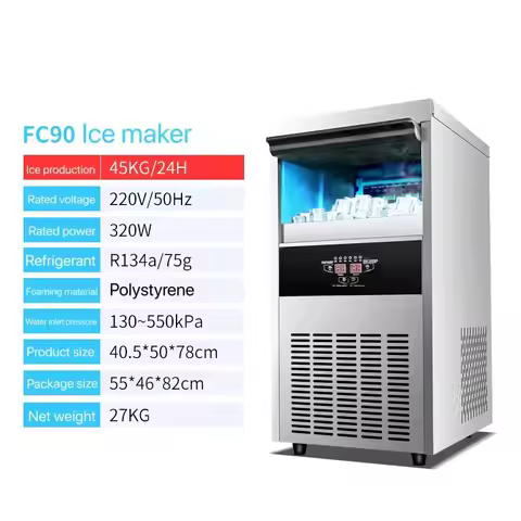 Commercial Ice Maker Small Neutral Large Household Milk Tea Shopfully Automatic 24 Ice Grid Mini 36 Ice Cube Machine