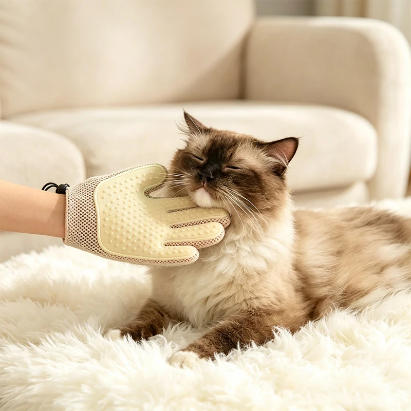 1PC Pet Hair Glove Removal Cat Dog Grooming Cleaning Pet Hair Removal Gloves Brush Multi-functional Carpet Clothes Washable