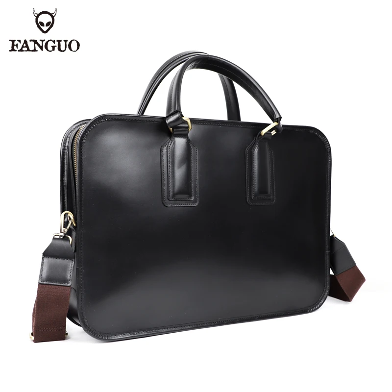 

Fashion Genuine Leather Briefcase Classic Men's Handbag Luxury Messenger Bag Office Computer Bags For 13.5 Inch Laptop