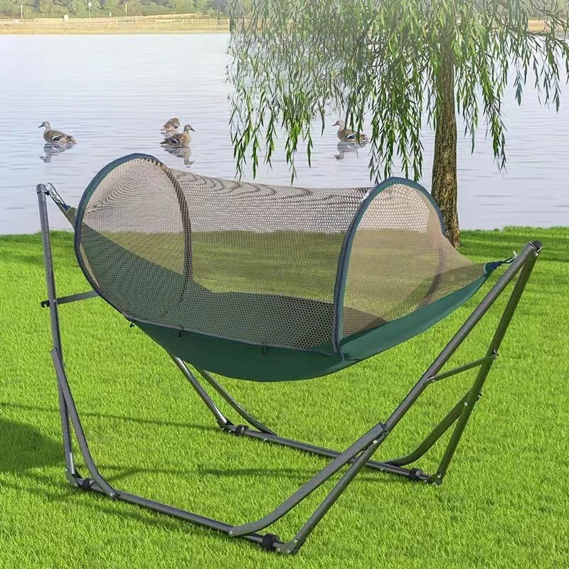 Breathable Mesh Hammock Chair Indoor Outdoor Hanging Swing Seat Double Anti-ollover Mosquito Proof Hammock for Bedroom Courtyard