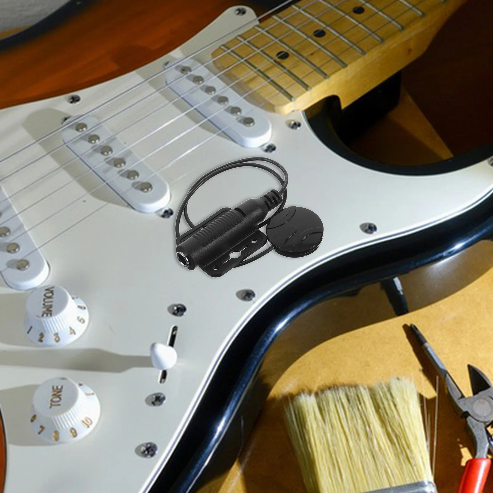 

Adhesive No Drilling Acoustic Pickup for Guitar Ukulele Kalimba High Sensitivity Mic for Live Shows Recordings