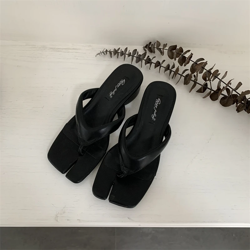 Bailamos Summer Fashion Open Clip Toe Mules Women Slippers Sandals 2023 High Quality Low Heels Flip Flops Beach Slides Shoes Mu