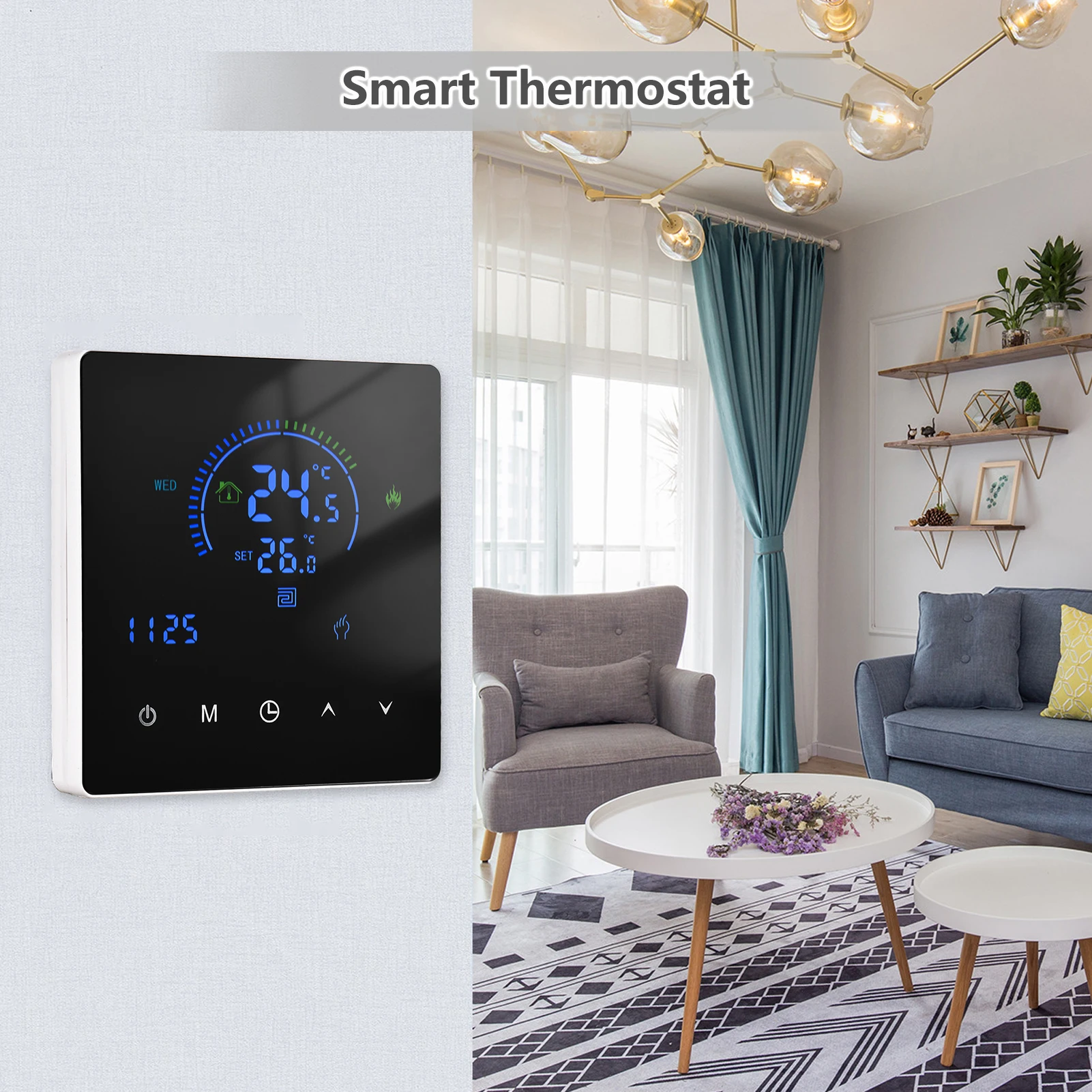 WiFi Smart Intelligent Thermostat Temperature Controller for Electric Heating Equipment Programmable App Control for Home Office