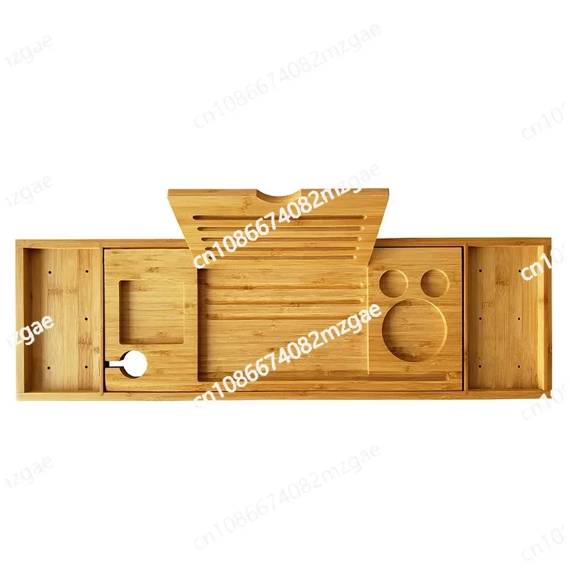 

Поднос-органайзер для ванной из бамбука с нескользящим дном, держателем для книг, вина и планшета, для спа-ванн и ванн с расширяемым основанием