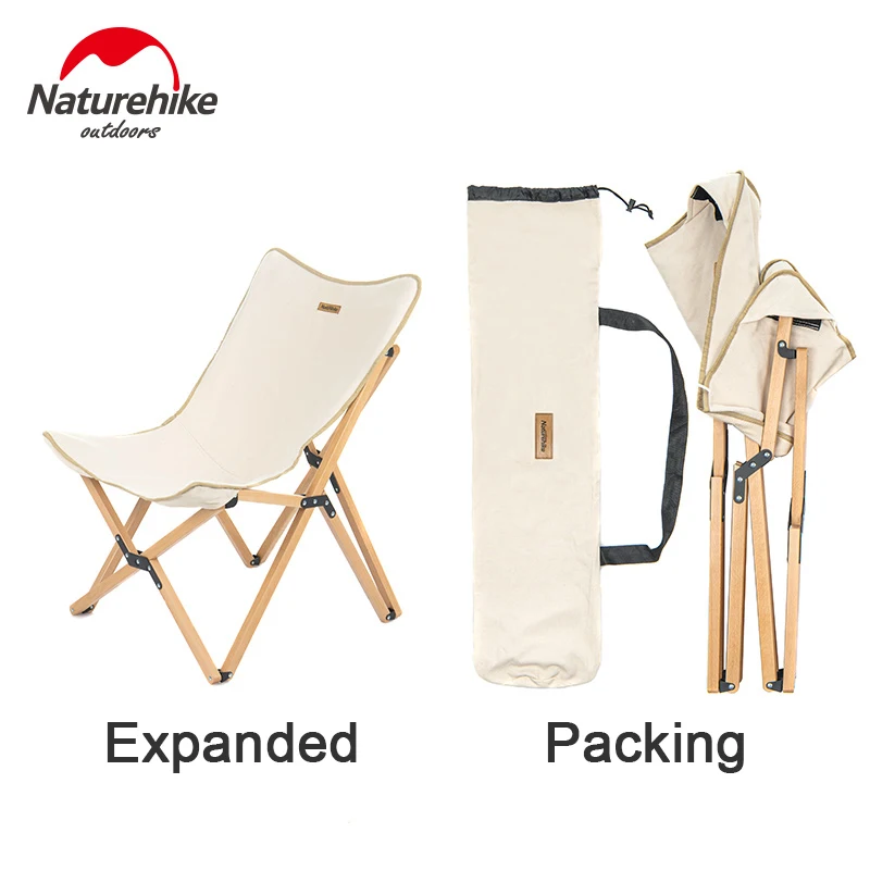 Naturehike-Folding Wooden Chair for Outdoor Camping, Portable Fishing, Art Sketching, Small Bench, NH19JJ008