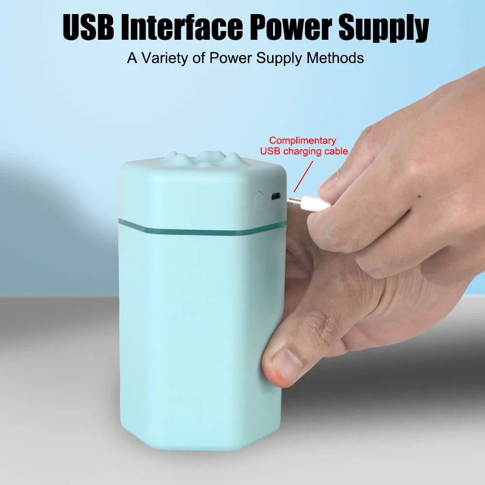 مرطب هواء كهربائي محمول ، بخاخ رذاذ بارد ، ناشر رائحة USB ، منقي للمنزل ، سيارة مع ضوء ليلي ملون