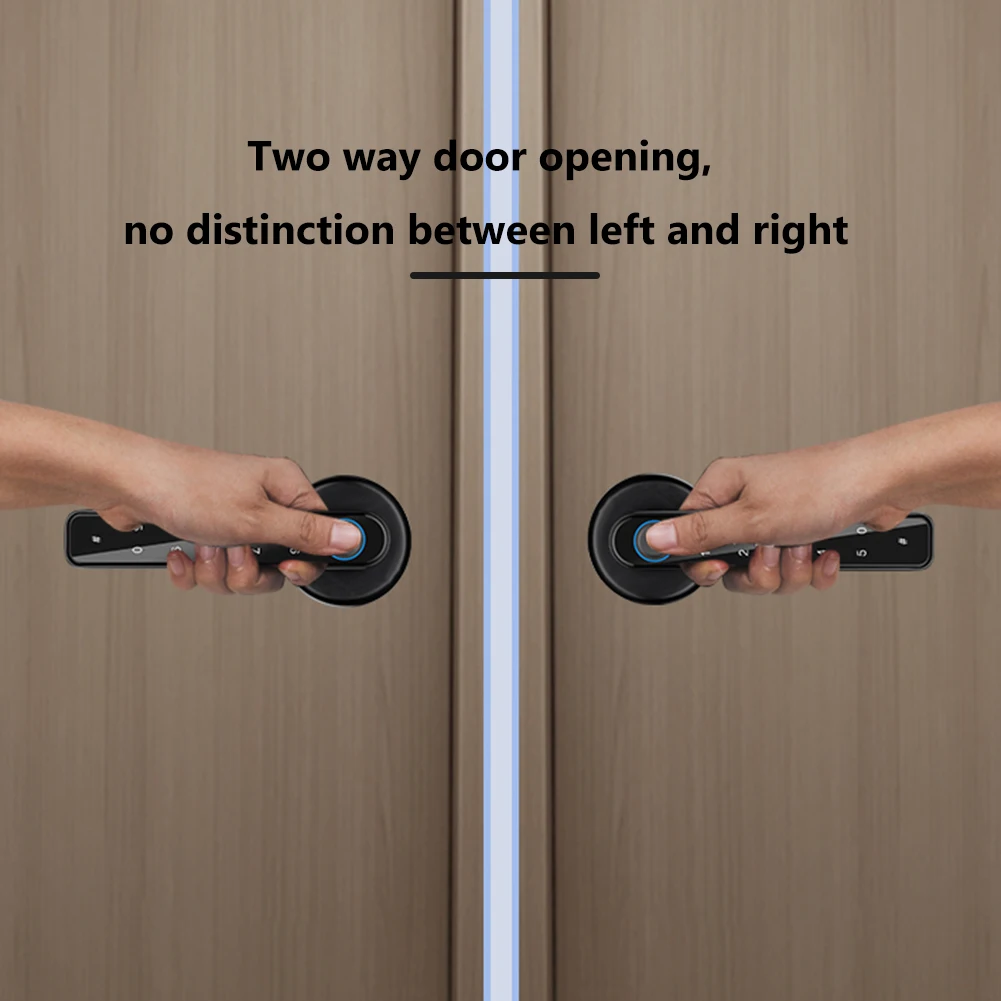 

Password Handle Lock Biometric Fingerprint Password Key Unlock Anti Peeping Type-C Emergency Charge for Home Office Glass Doors