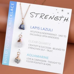 Natural Irregular Stone Pendant Necklace Mineral Stone With Interchangeable Charm Pendants Lapis Lazuli Aquamarine Pendant Gifts