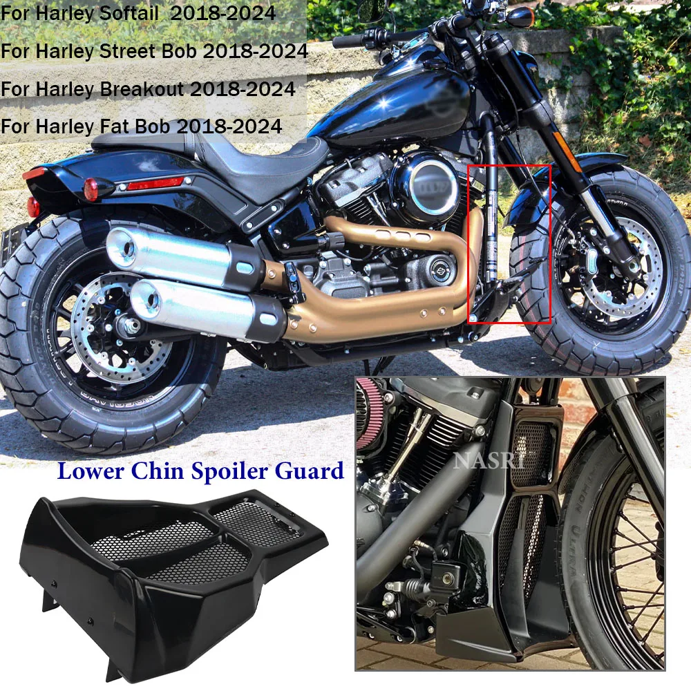 For Harley M8 Softail Models 2018-2024 2023 Front Spoiler Lower Chin Fairing Air Dam Mudguard Cover Motorcycle Accessories