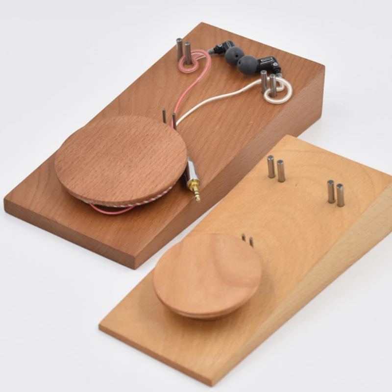 

Креативный дизайн, подставка для наушников, катушка с горизонтальной обмоткой, подставка для хранения наушников, деревянная подставка из чистого массива бука, подарок