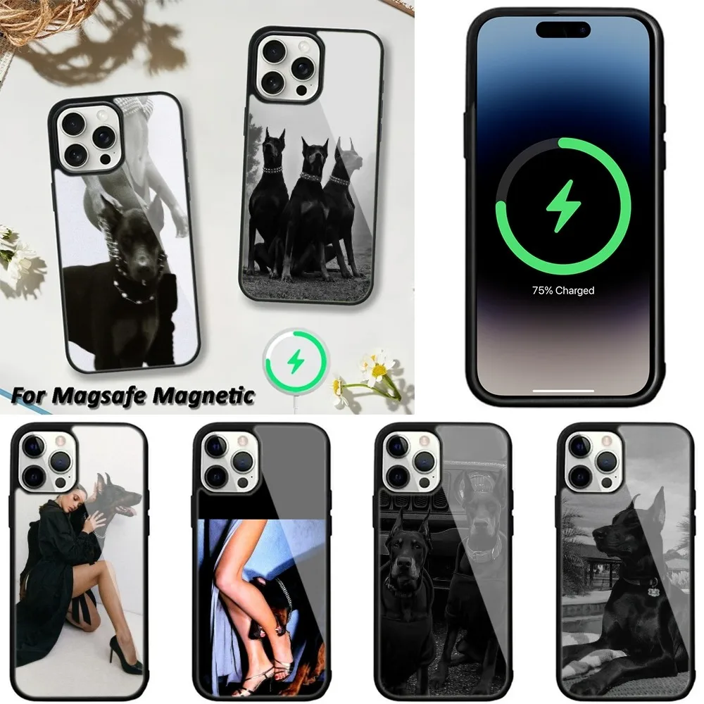 Doberman Pinscher Phone Case For iPhone 15,14,13,12,11 Pro Max Plus Cases Wireless Charging