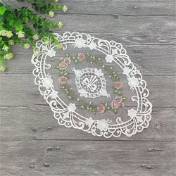 New Embroidered Dinning Table Cover Table Cloth Elegant Round Lace Tablecloth Coffee Coasters Napkin Party Wedding Decoration