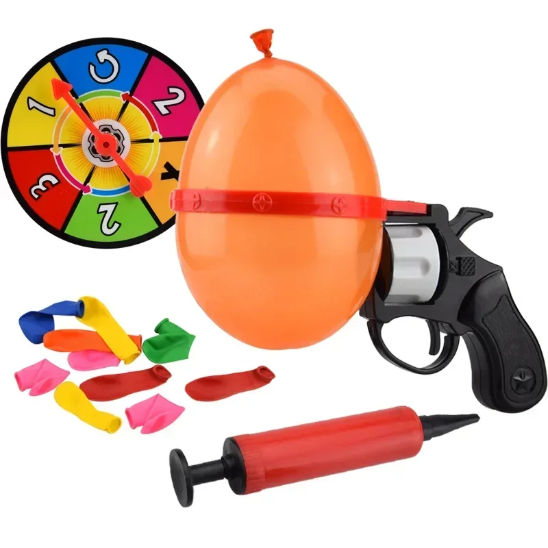 [New] Russian Roulette Model Balloon Gun Lucky Roulette Game thrilling Board Game Family parent-child interactive Toy kids gift